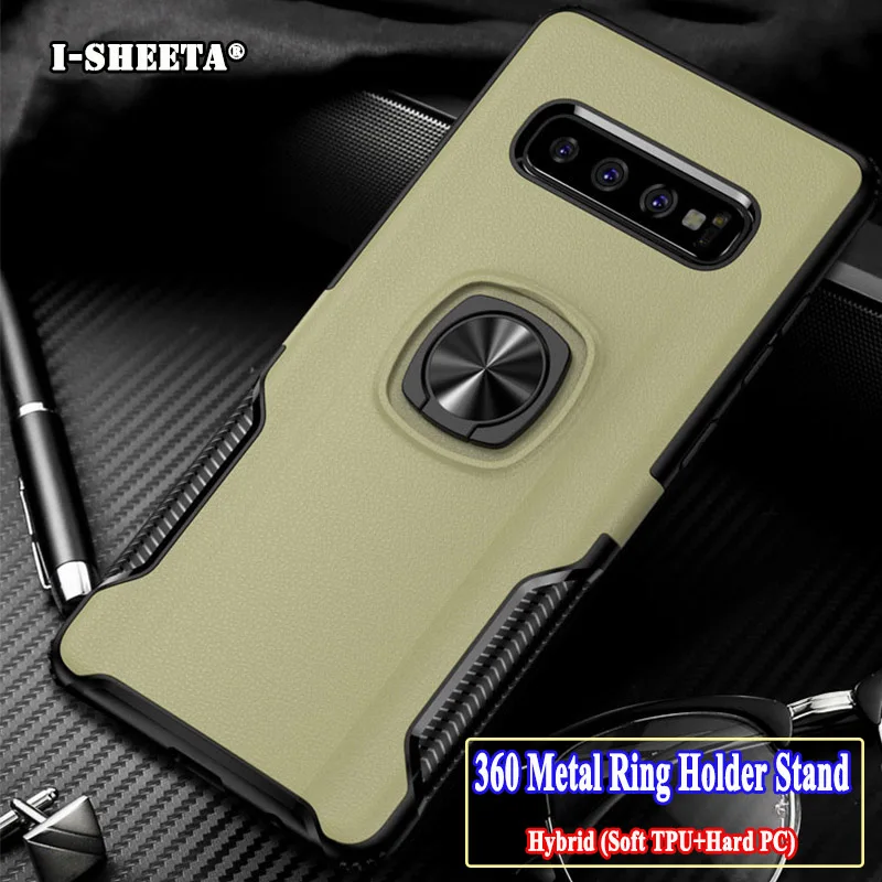 Luxury Armor Phone Case For Samsung Galaxy M10 M20 M30 M40 Shockproof Cover Slim Matte Hard PC Soft TPU With Holder Ring Stand |