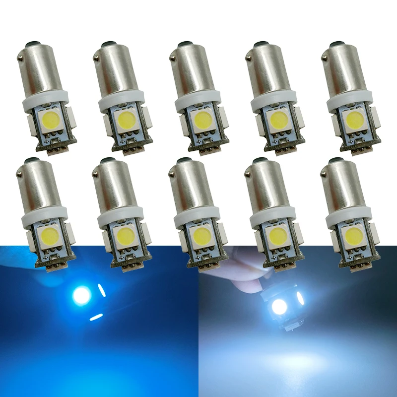 10PCS Car LED light BA9S 5smd LED white light 6500K car automatic reserve light bulb lamp DC 12V