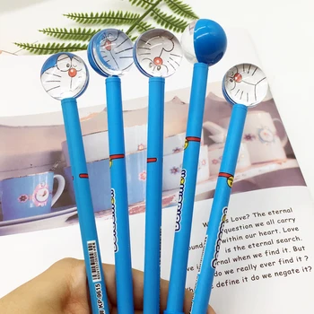 

5 pcs/Lot Cartoon japanese cartoon Creative gel ink pen Cute Doraemon Stationery Office School supplies pens