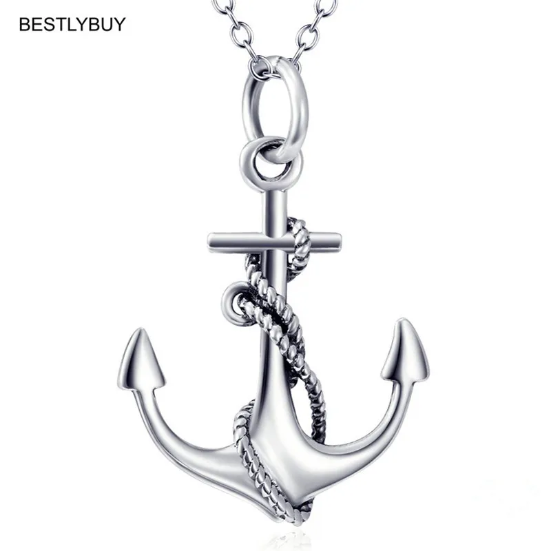 BESTLYBUY 925 Sterling Silver Anchor Pendant Necklace For Women Men Fashion Jewelry Engagement Gift BESTLYBUY 925 Sterling Silver Anchor Pendant Necklace For Women Men Fashion Jewelry Engagement Gift