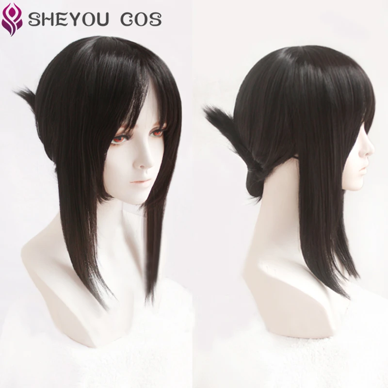 womens halloween costumes Shinomiya Kaguya 40cm Short Nature Black Styled Wig Anime Kaguya-sama Love is War Heat Resistant Cosplay Hair Wigs + Wig Cap family halloween costumes