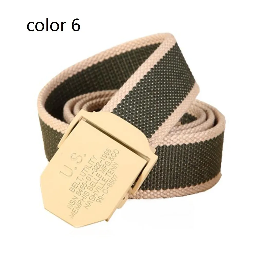military men tactical belt male thickened lengthened with denim trousers US canvas waist belt khaki 125cm (5)