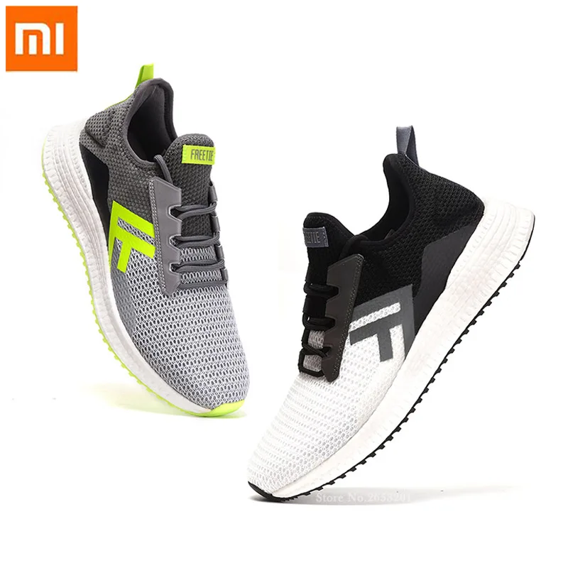 

Xiaomi Mija Men's Casual Sports Shoes Breathable Mesh Elastic Midsole Shock Absorption Anti-skid Shoes Stitching Sport Sneakers