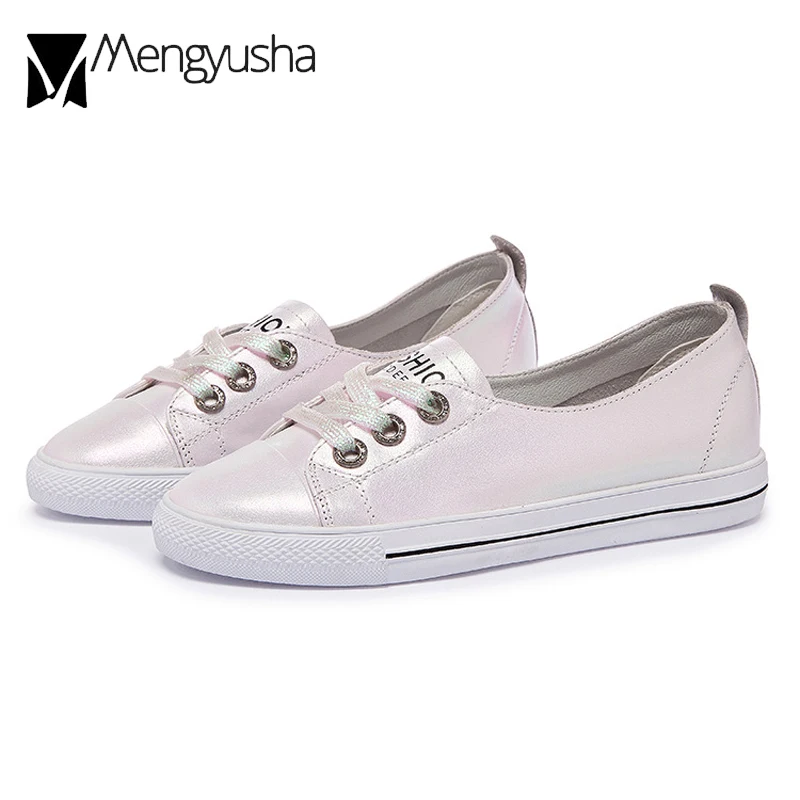 

Genuine Leather Small White Shoes Woman Tenis Elastic Band Flats Color-Change Slip On Moccasins Lazy Loafer Espadrilles Creepers