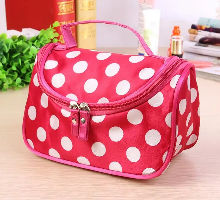 

New Arrive Dot Design Cosmetic Bag Women Necessaire Make Up Bag Travel Waterproof Portable Makeup Bag Toiletry Kits