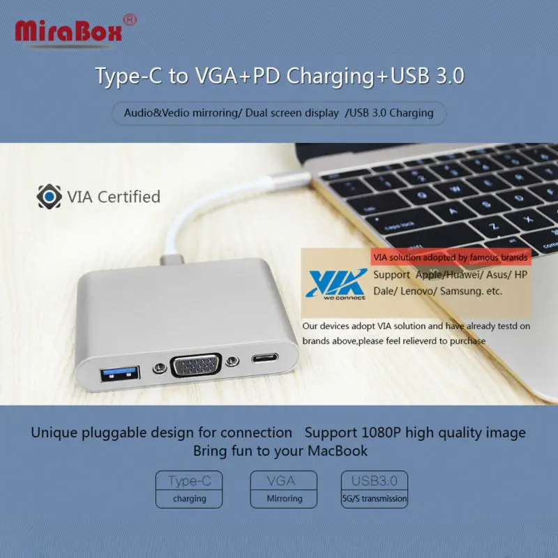 USB C VGA Multiport Adapter 1