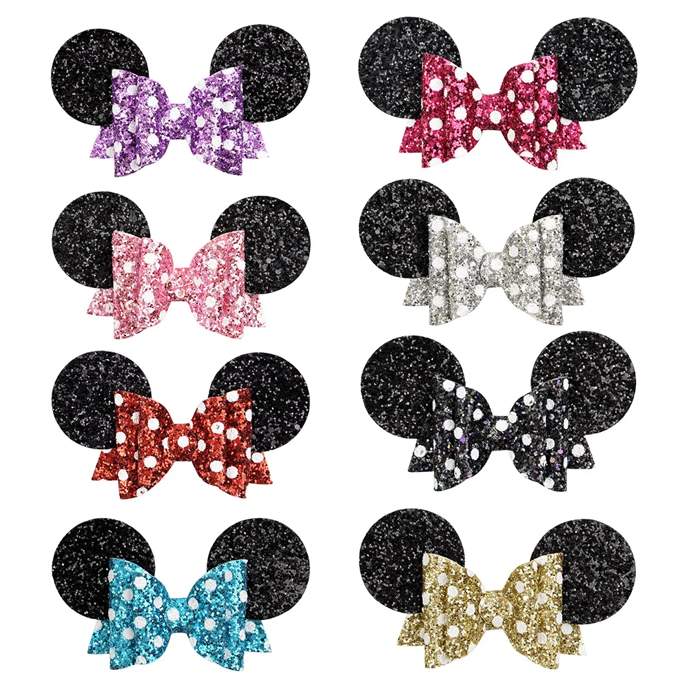 

1Piece 5inch Glitter Mouse Ears Hair Bows Mickey Ears Hair Accessories Hair Clip Hair Bows Barrette Flower Accessory 017