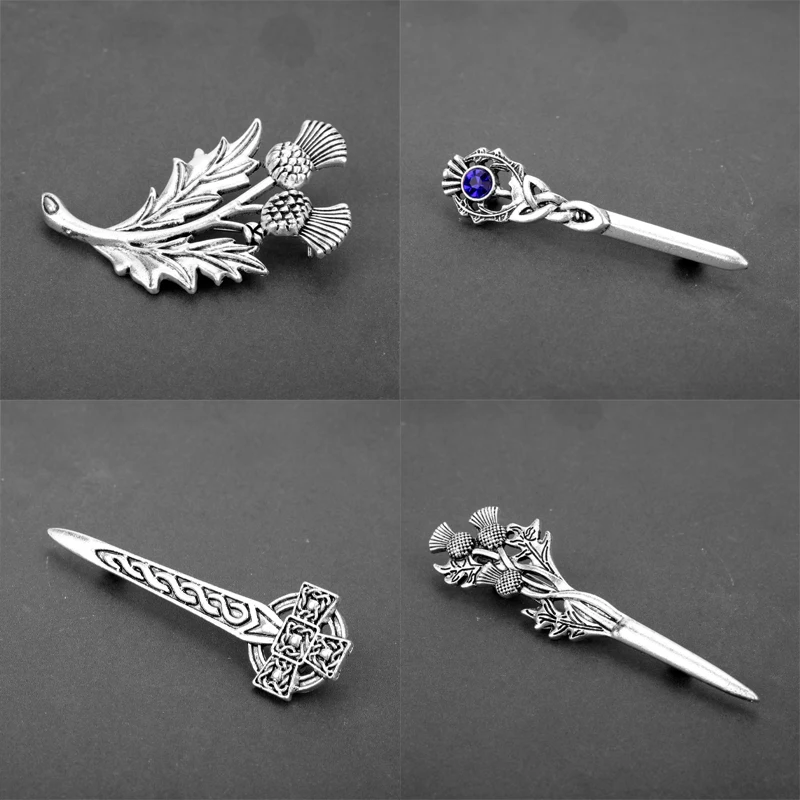 Scotland Thistle Sword Brooches Pins Fashion Outlander Jewelry National