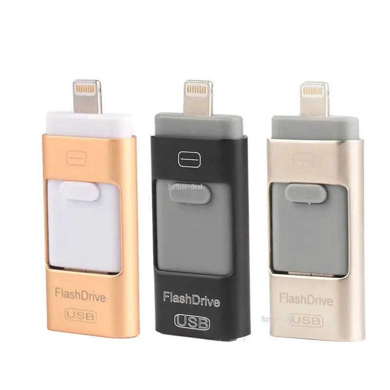 Новинка! 3 in1 Usb флеш-накопитель 8 gb 16 gb 32 ГБ, 64 ГБ и 128 ГБ для iPhone 5/5S/5c/6/6 S Plus/ipad i-Flashdrive накопитель/Otg Usb флэш-накопитель