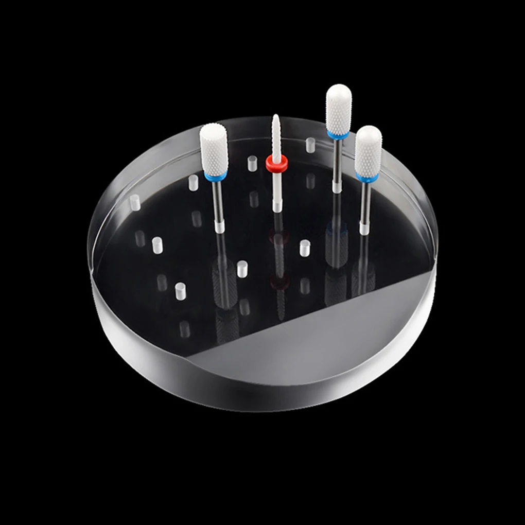 

12 Holes Acrylic Nail Drills Holder Stand Display Grinding Head Bit Storage Box Rack Manicure Tool