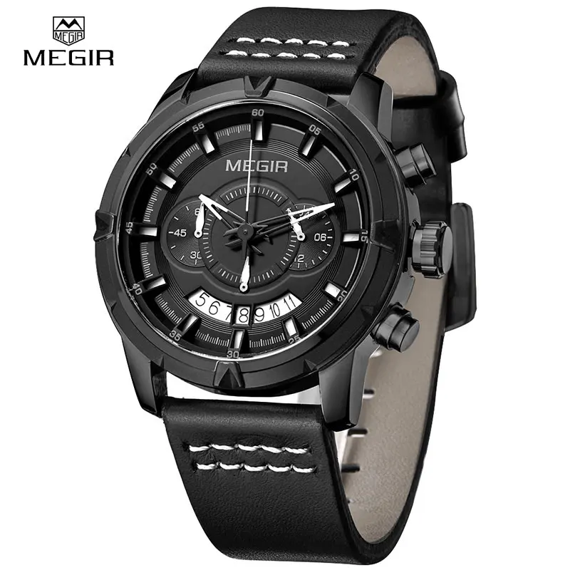 

Men Luxury Military Quartz Analog Watches MEGIR Fashion Waterproof Chronograph Outdoor Sport Wrist Watch Clock New