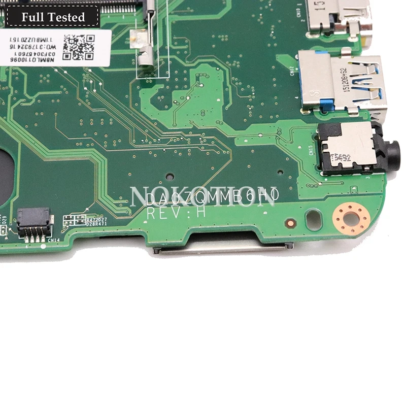 NOKOTION Материнская плата ноутбука для acer ASPIRE E5-411 E5-411G материнская плата DA0ZQMMB6H0 NBMLQ11009 NBMLQ110096 с процессор на плате