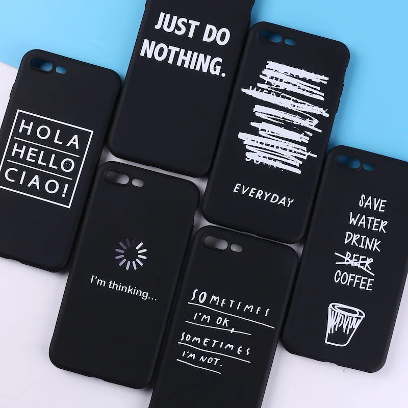 TOMOCOMO For iPhone 8 8Plus X 7 7Plus Soft TPU Silicone Matte Case Girl Sticker Memes Cool Quote Funny Words For XS Max X XR