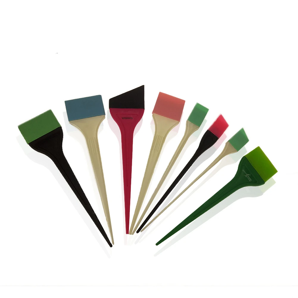 

6pcs/set Pigment Cream Silicone With Handle Dyeing Brush Hairdressing Tools Comb Accessories Scraping Coloring Random Color