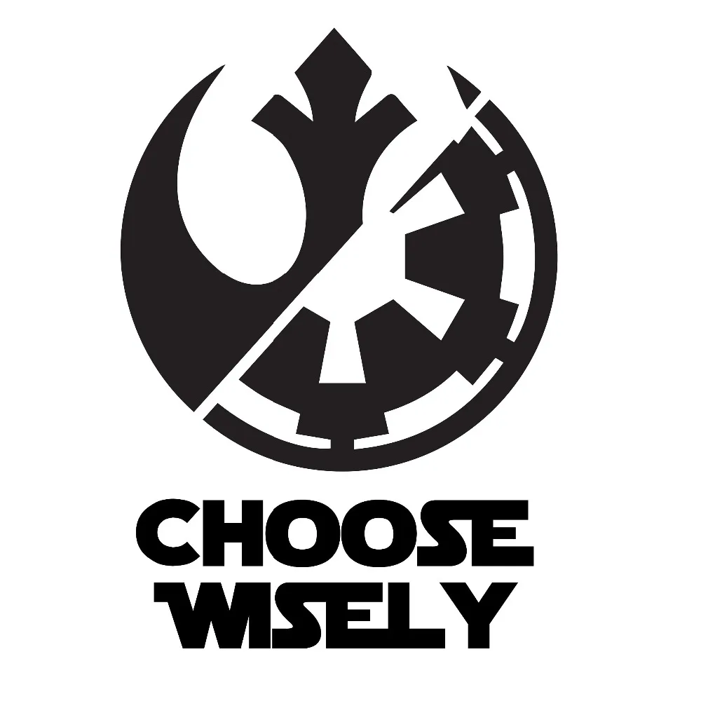 20 см высокий выбирайте с умом Rebel Alliance высеченная виниловая наклейка стикер s