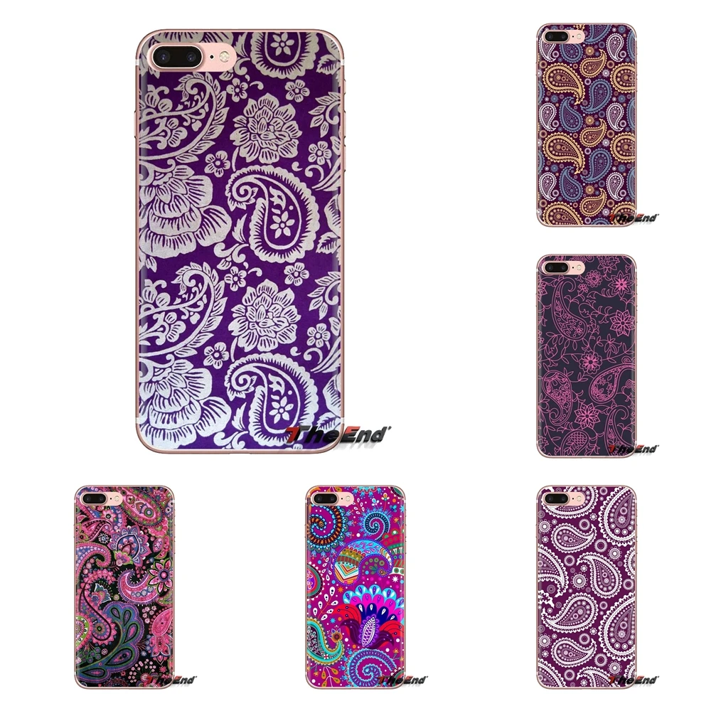 Purple Paisley Flower Mandala Henna Art Silicone Cover Bag For iPod Touch Apple iPhone 4 4S 5 5S SE 5C 6 6S 7 8 X XR XS Plus MAX |