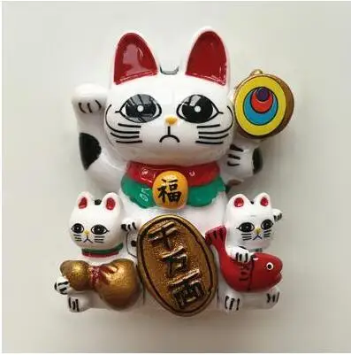 Гром ворота башня, башня, Lucky Cat, смола, 3D магниты на холодильник, Япония, сувениры для туристов, холодильник, магнитные наклейки, домашний декор - Цвет: 012