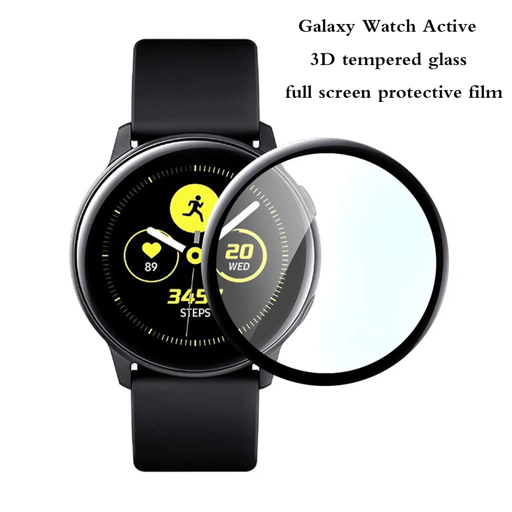 Защитная пленка для экрана samsung Galaxy Watch Active 2 40 мм 44 мм закаленное стекло 3D полноэкранная защитная пленка мягкое стекловолокно стеклянная пленка