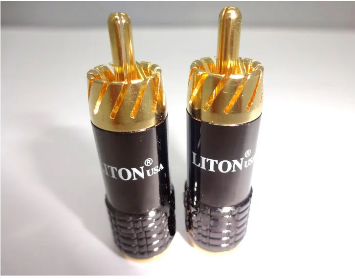 50pcs lot Hight quality LITON Gold plated copper RCA headphone earphone Adapter Diameter 8 2mm