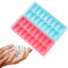 Новинка 16 Полость форма для кубиков льда с поддоном напиток желе морозильник с крышкой мороженое коробка производитель пластиковая крышка льда плесень лоток кухня