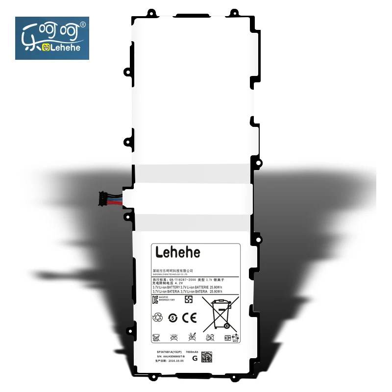 

LEHEHE SP3676B1A Battery For Samsung Galaxy Tab 10.1 GT-N8000 N8010 N8020 1S2P 7000mAh Akku Battery Replacement with Tools Gift
