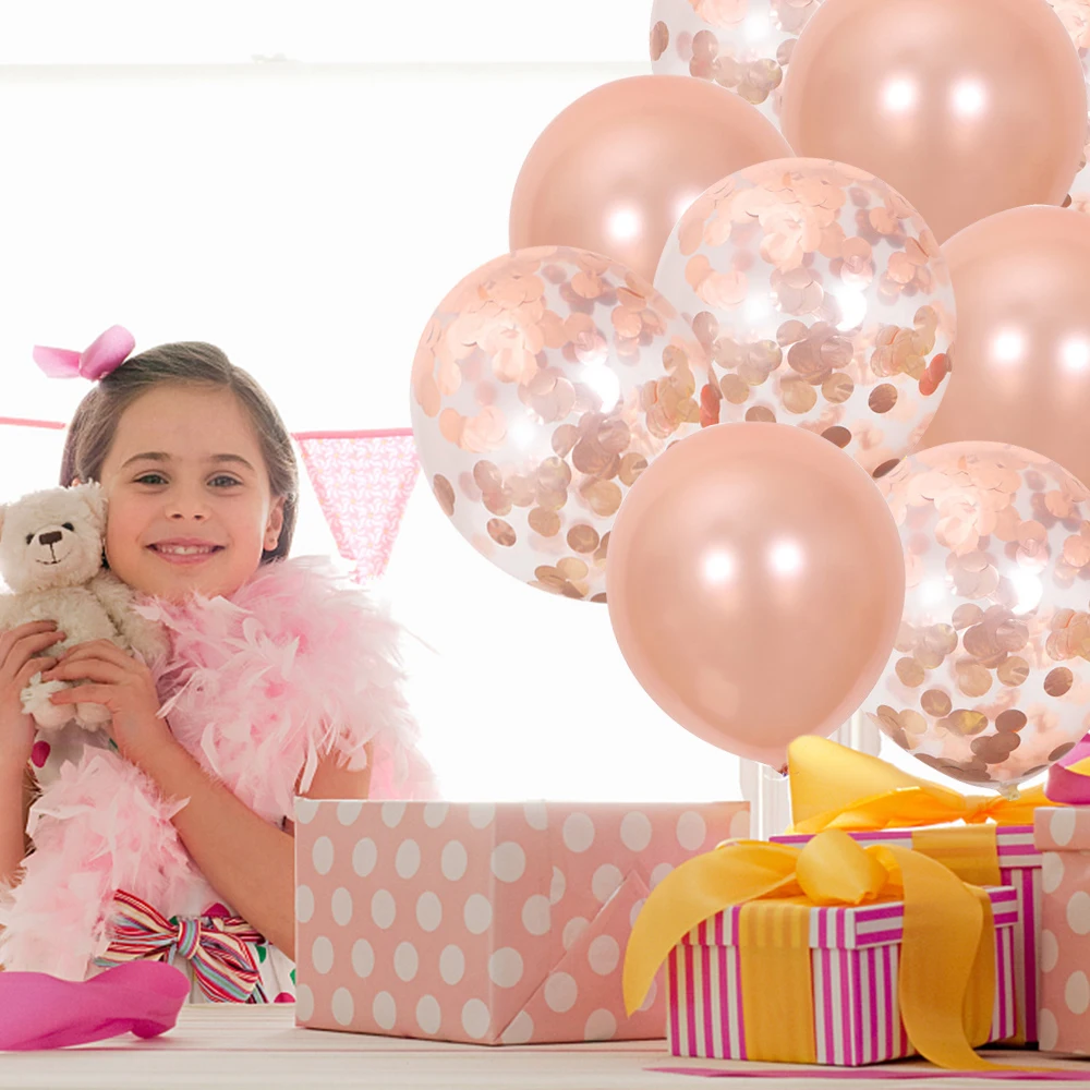 

30pcs Rose Gold Confetti Latex Balloons 12 Inches Inflatable Wedding Decorations Air Ball Happy Birthday Party Supplies Balloons