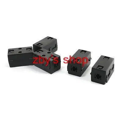 

5 Pcs 7mm Dia USB Data Cable Rectangle EMI Suppressor Ferrite Core Filter Black