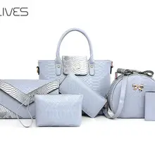 Новинка, женские сумки через плечо, змеиная кожа, сумки, модная женская сумка, высокое качество, набор из 6 предметов, дизайнерский бренд, Bolsa Feminina