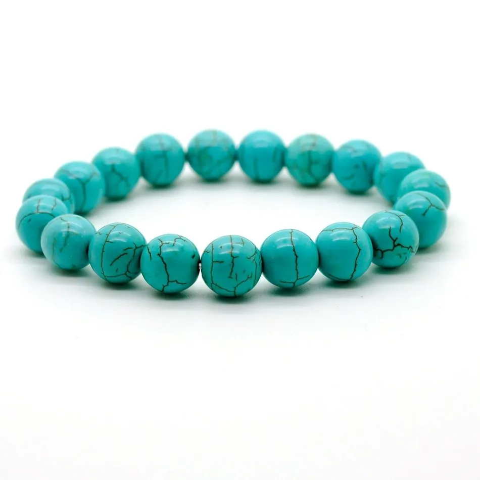 6mm 8mm 10mm 12mm Blue Natural Gem stone Bracelet Beaded Elasticated Bracelet Fashion bracelets & bangles