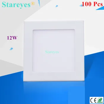 

Free shipping 100 pcs Square LED Panel Light 12W AC 85-265V 170mm 980lm SMD 2835 lamp spotlight bulb led ceiling lighting