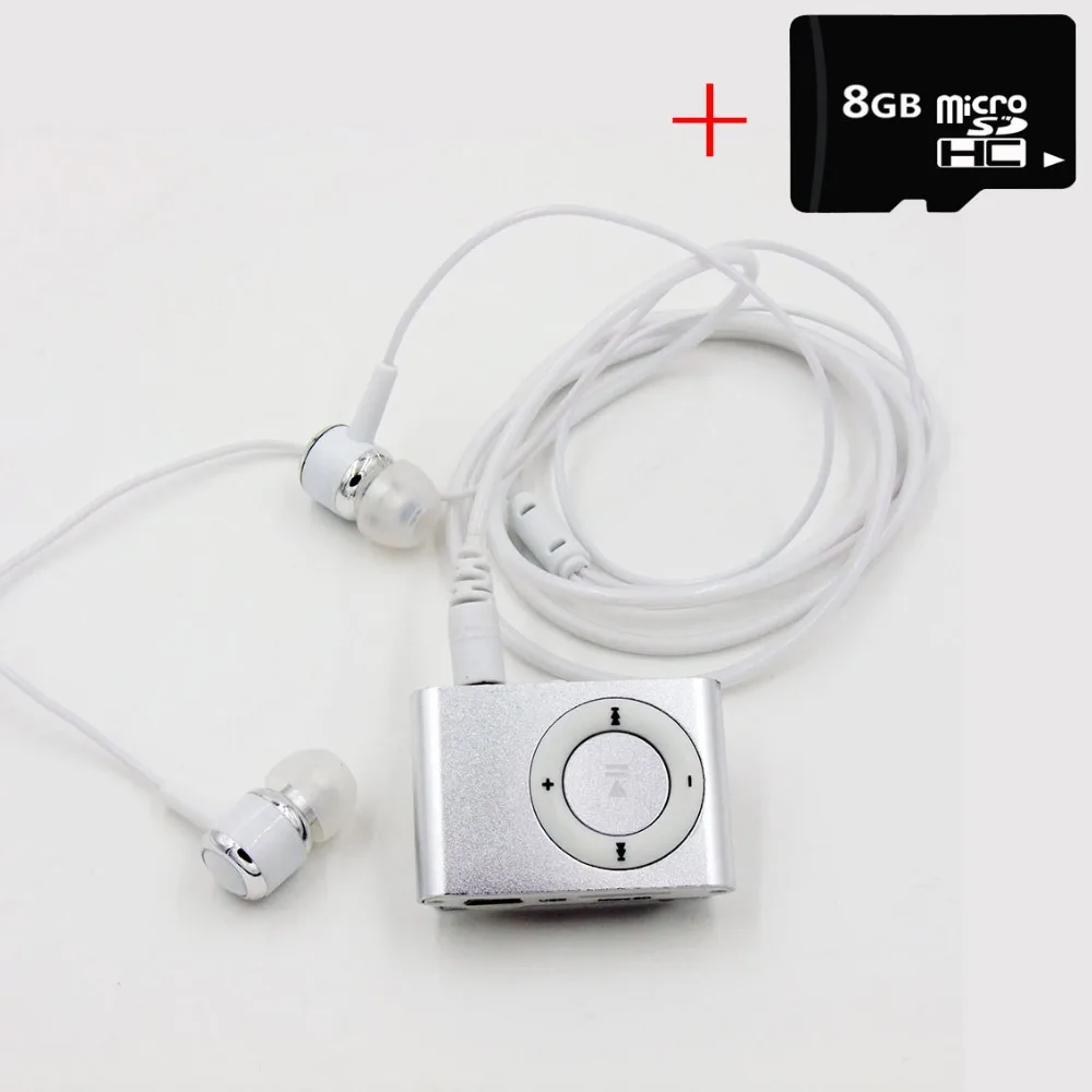 MP3 музыкальный плеер с модными наушниками металлический зажим mp3 портативный