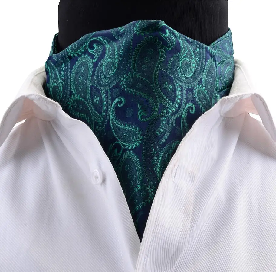 GUSLESON роскошный мужской Аскот Винтаж Пейсли цветочный жаккард Тканый шелковый галстук сам широкий галстук резинка для волос Британский стиль джентльмен - Цвет: 10