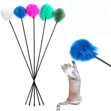 Высокое качество котенок кошка Pet игрушка палочки логические стержни кролик волос мяч интерактивная играть забавная FM1051