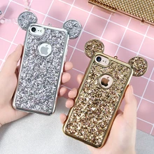2018 New Kisscase Bling блестка чехол для iPhone 5S 5 SE X 6 S 7 Plus Прекрасный Микки