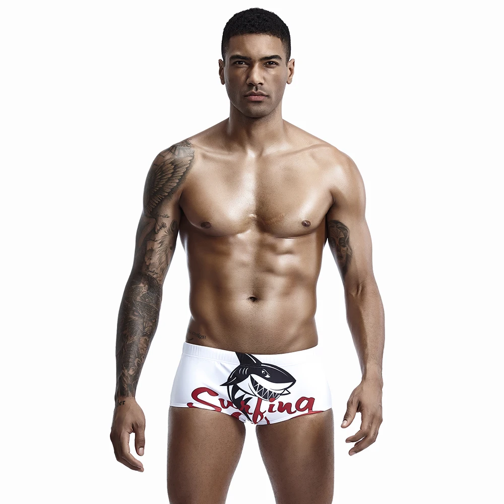 Swimwear Men Swimming Shorts Trunks Shark Pattern Quick Dry Swimsuit Man Beachwear Surfing Shorts Board