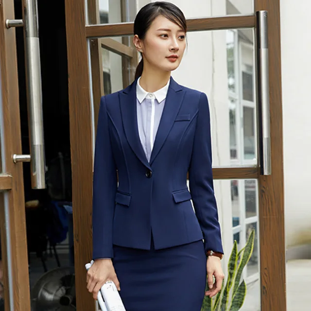 Autumn Winter Occupation Dress Suit dress Skirt Three piece Self