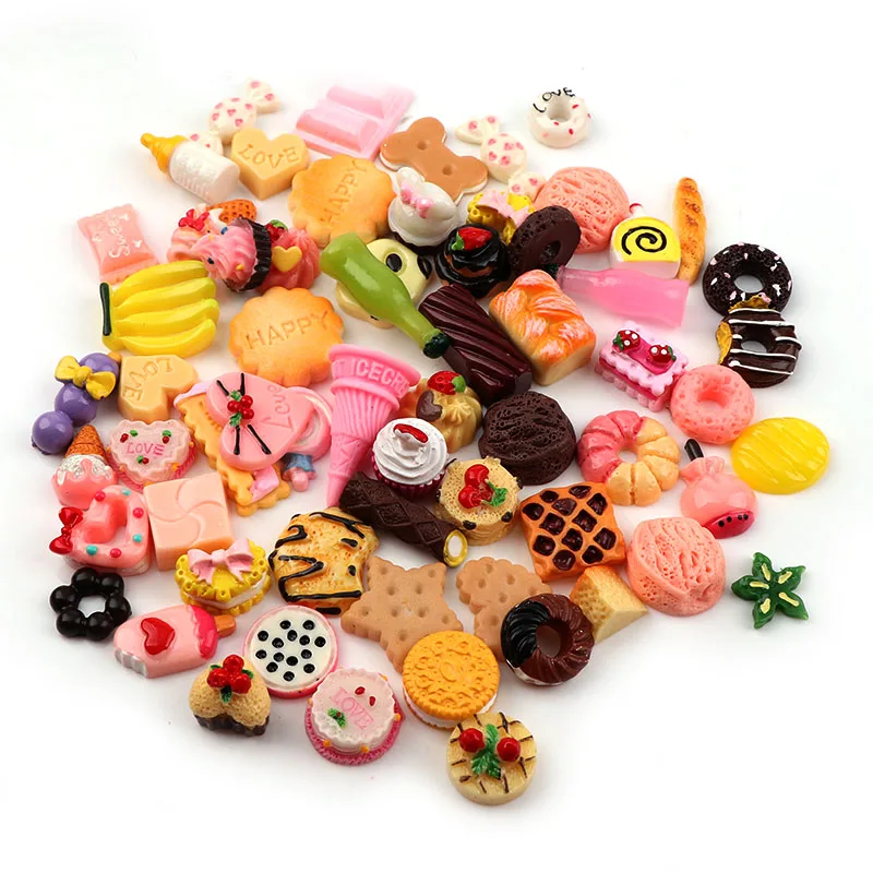 30 шт Разноцветные миниатюрные полимерные кабошоны для торта, кабошоны для конфет, украшения для телефона, аксессуары для украшения дома своими руками