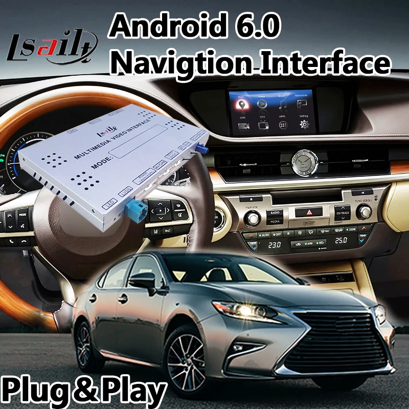 

Android 6.0 Gps Navigation Interface Box for Lexus ES 250 / 300h / 350 / 200 2012-2017, Video Integration support Mouse Control