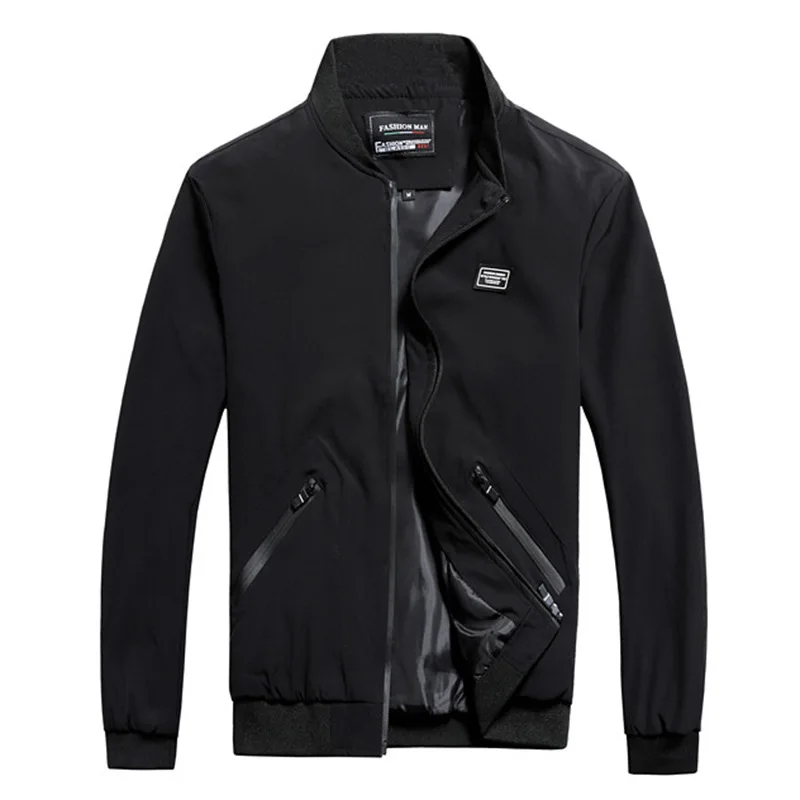 Мужские куртки и пальто, новая дизайнерская мужская верхняя одежда, зимняя модная мужская Тонкая Повседневная куртка, большие размеры 6XL 7XL 8XL - Цвет: Черный