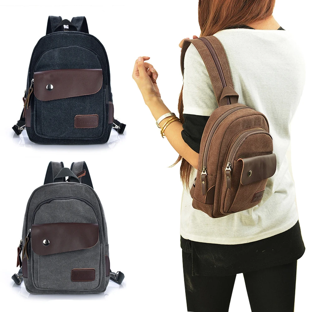 

3 Colors Casual Canvas Bag Multifunctional Backpack Messenger Shoulder Chest Bag 88 LBY20