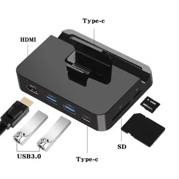 

Adjustable USB Type C Phone Stand HUB Docking Station HDMI USB3.0 SD/TF Card Reader Power Adapte For SamSung XiaoMi