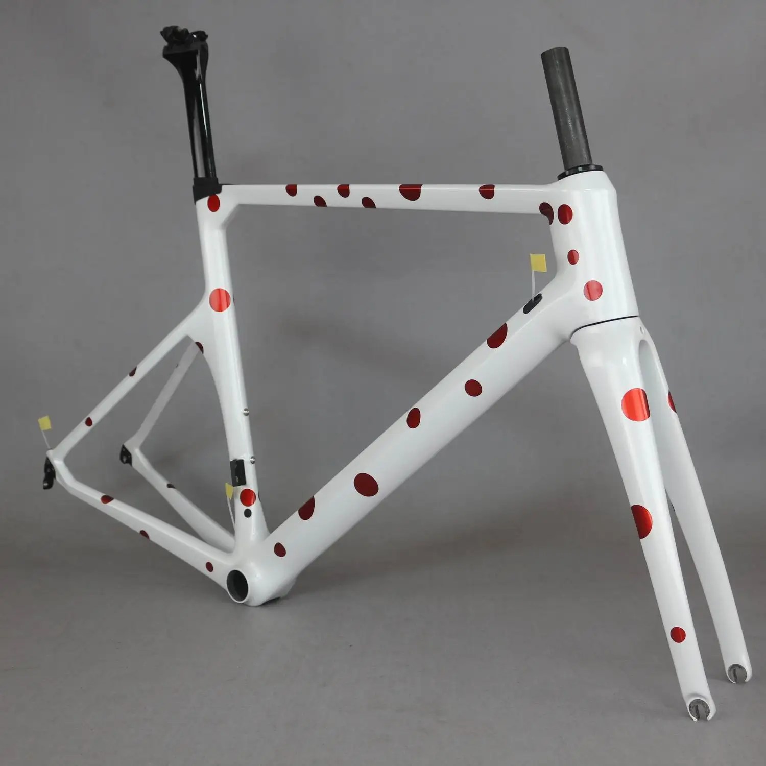 new China Oem design White dot carbon road bike frame tt-x1