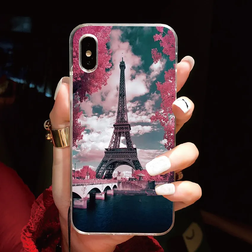 Love Paris узор черный ТПУ чехол для iPhone X XS Max XR 7 6 6 S 8 плюс 5 S 5S SE Чехлы Мягкие силиконовые крышки Conque - Цвет: 05