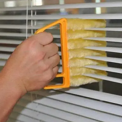 

Microfiber Venetian Blinds Duster Slat Cleaner Dust Clean Clip Brushes New