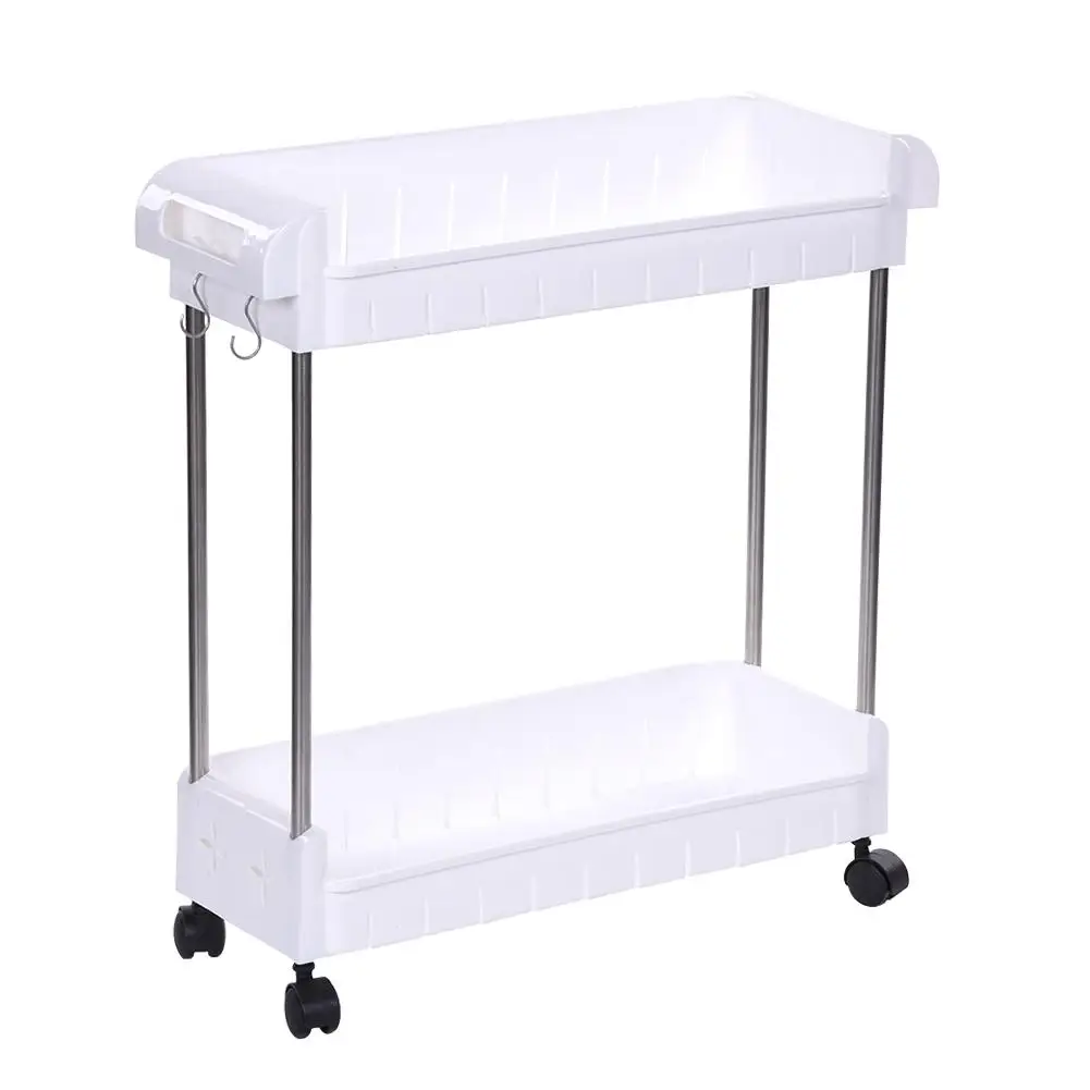 4 طبقة الفجوة المطبخ تخزين الرف الرف ضئيلة الشريحة برج المنقولة تجميع البلاستيك الحمام الجرف عجلات الفضاء توفير المنظم