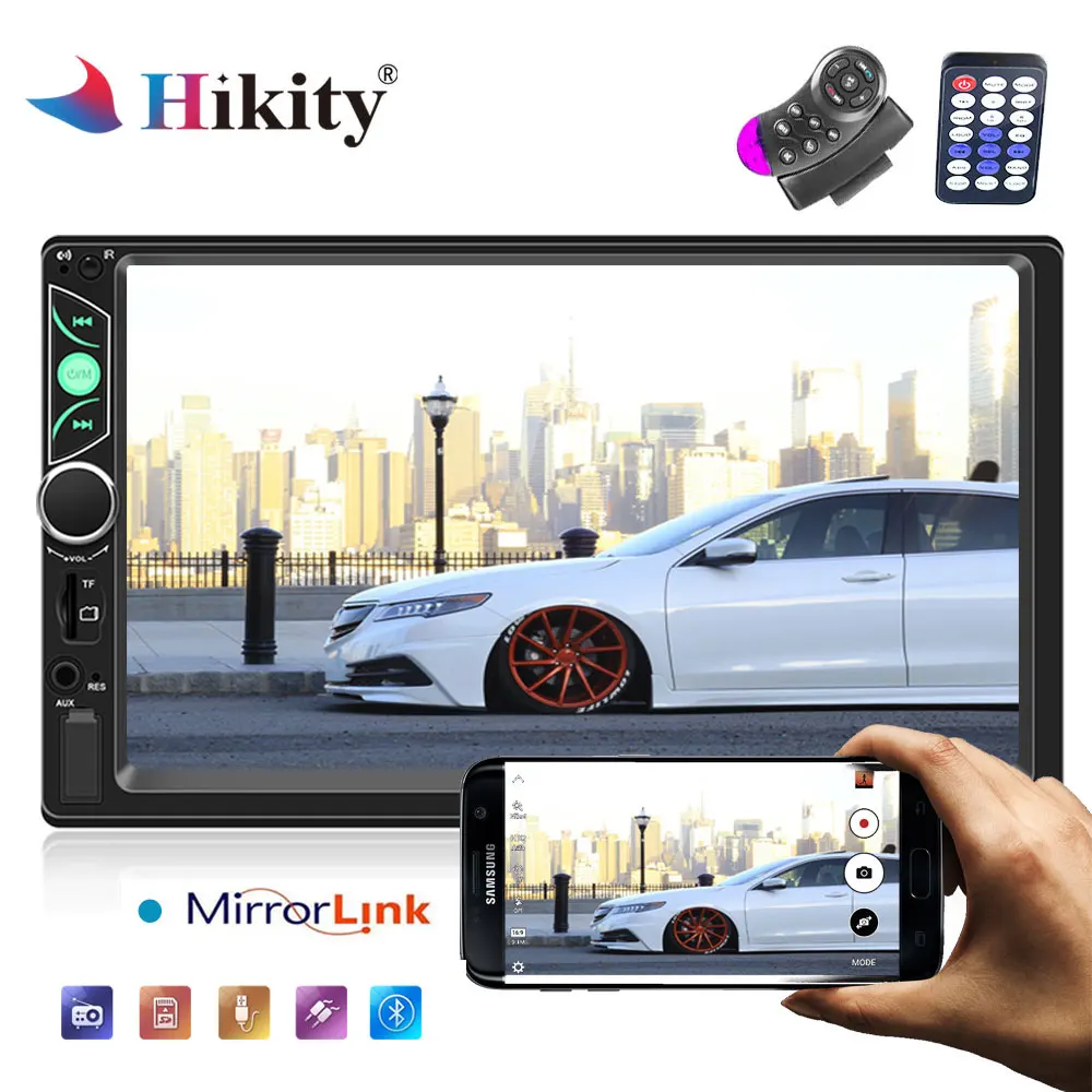 

Hikity Autoradio 2 Din Car Radio MP3 Player Bluetooth FM 7'' LCD Touch Screen MP5 Player TF USB FM Mirror Link Auto Media Player