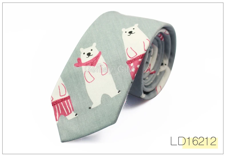 Men's Suit Animal Pattern Tie Classic Men's Printed Necktie Formal Business Anchor Bowknots Ties Male Cotton Skinny Slim Ties - Цвет: LD16212