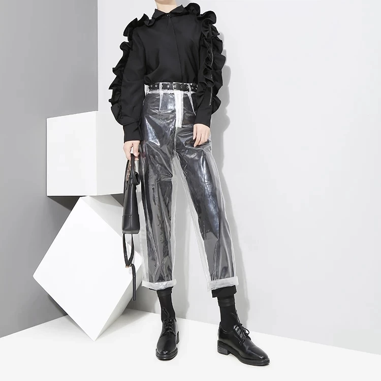 

2018 new lace fashion zipper shirt Korean version of the chic bottoming shirt stand collar slim shirt female long sleeve