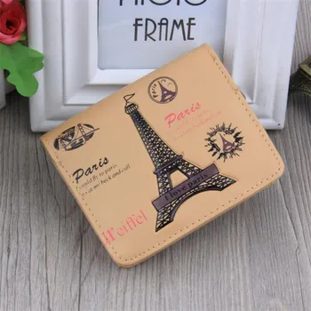 

Women Short Wallets PU Leather Tower Pattern Female Purses Nubuck Card Holder Wallet Fashion Small Zipper Wallet Coin Purse Girl