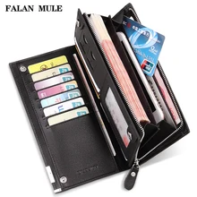 Hot Sale Purse Brand Men Wallets Long Men Purse Wallet Male Clutch Genuine Leather Wallet Men Business Male Wallet Coin Purse